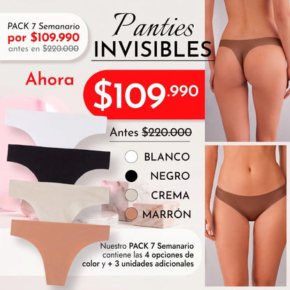 Panties Invisibles: Pack X7 Semanario