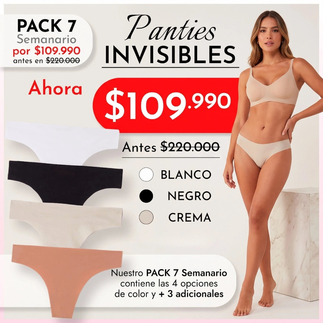 Panties Invisibles: Pack X7 Semanario