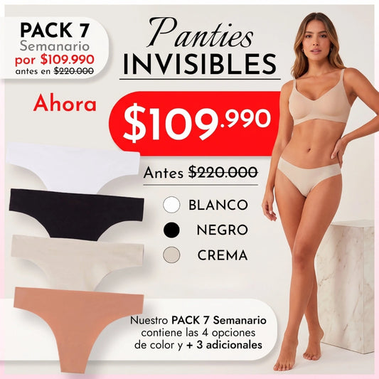 Panties Invisibles: Pack X7 Semanario